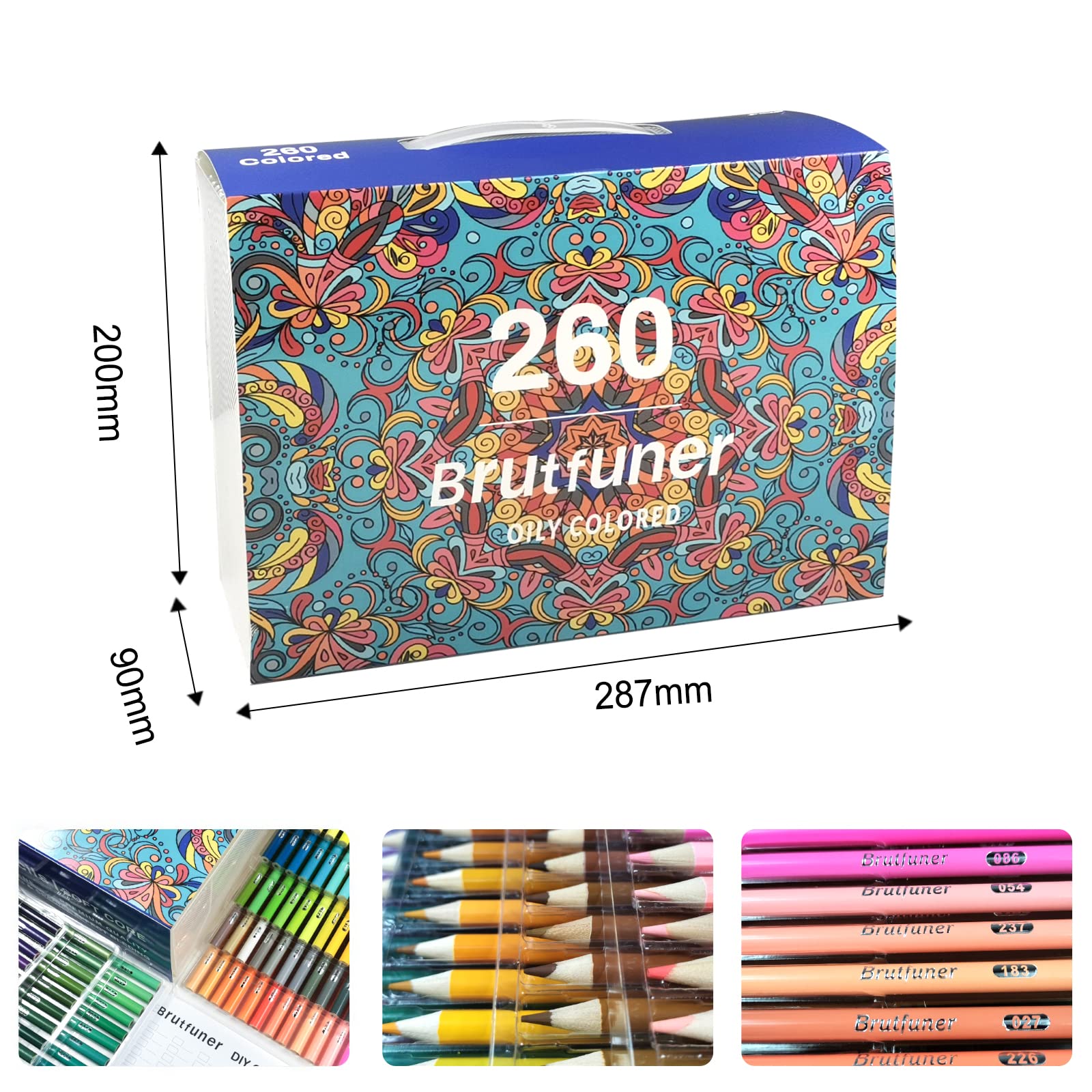 Lápices de Colores, Juego Profesional de 260 Colores, Núcleos a Base de Cera Suave Numerados, Para Dibujar, Dibujar, Sombrear y Colorear