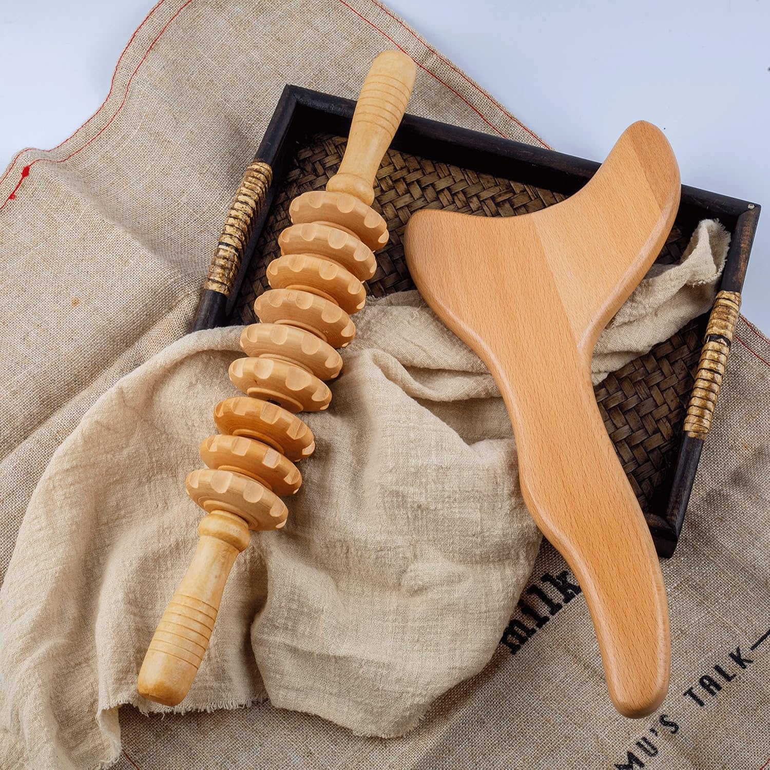 Herramientas de Masaje de Maderoterapia Gua Sha para Piernas, Espalda, Cuello y Brazos