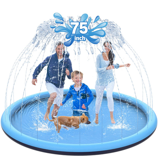 CACSPS - Almohadilla antideslizante para salpicaduras de 75 pulgadas para niños y perros, rociadores gruesos para piscina de verano al aire última intervensión, juguetes de agua extra grandes para