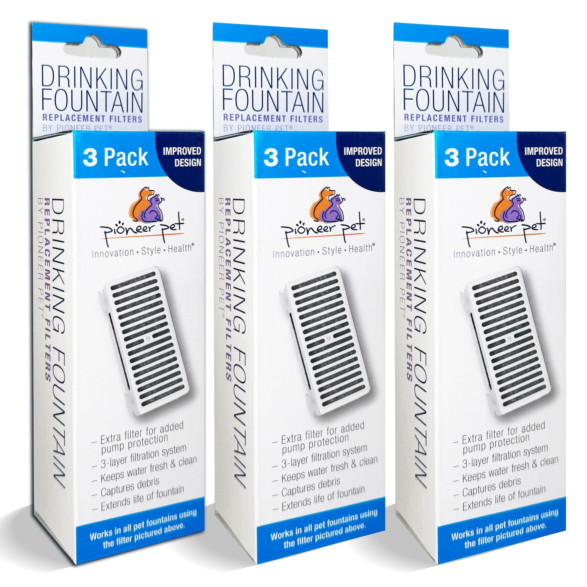 Filtros en Forma de T Pioneer Pet 3 Pack para Alimentos, Agua y Fuente Serena