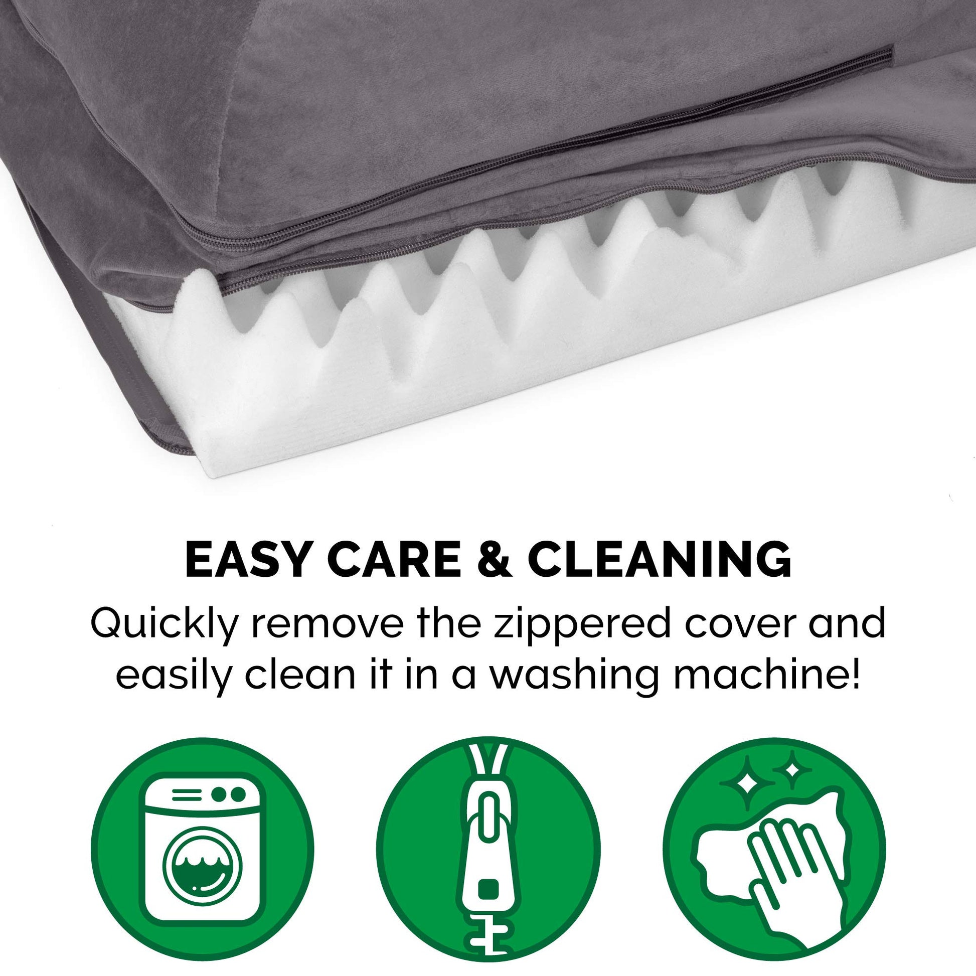 Furhaven - Cama ortopédica para Mascotas, para Perros y Gatos | Sofá de Piel sintética y Terciopelo | Cama para Perro con Funda extraíble Lavable, Color Gris Ahumado, pequeño