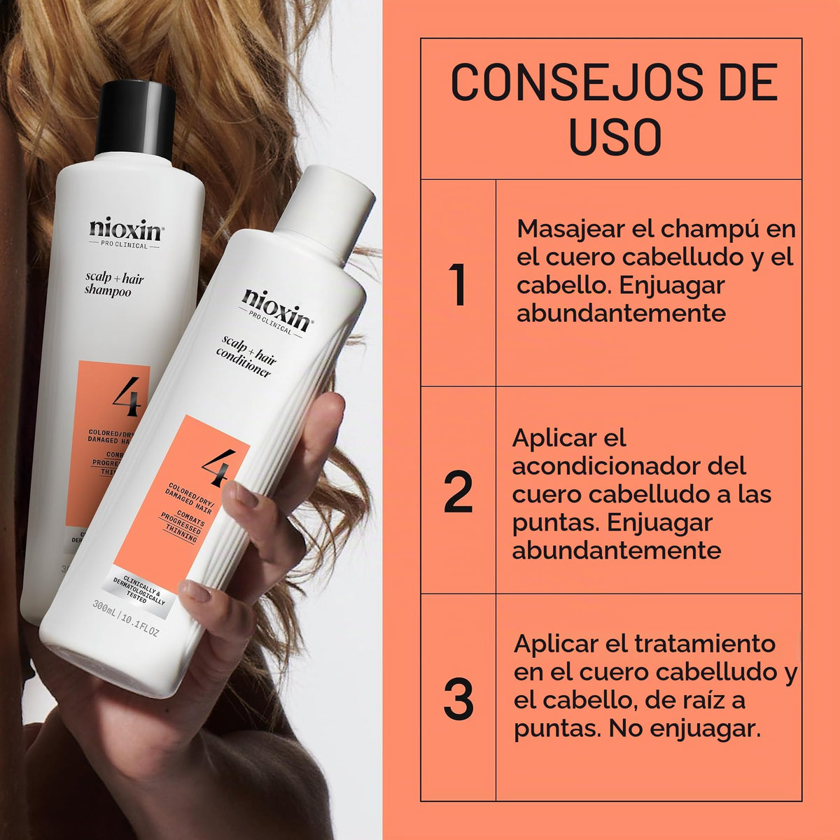 Kit Sistema 4 Nioxin Rojo Cabello Teñido Dañado y Débil