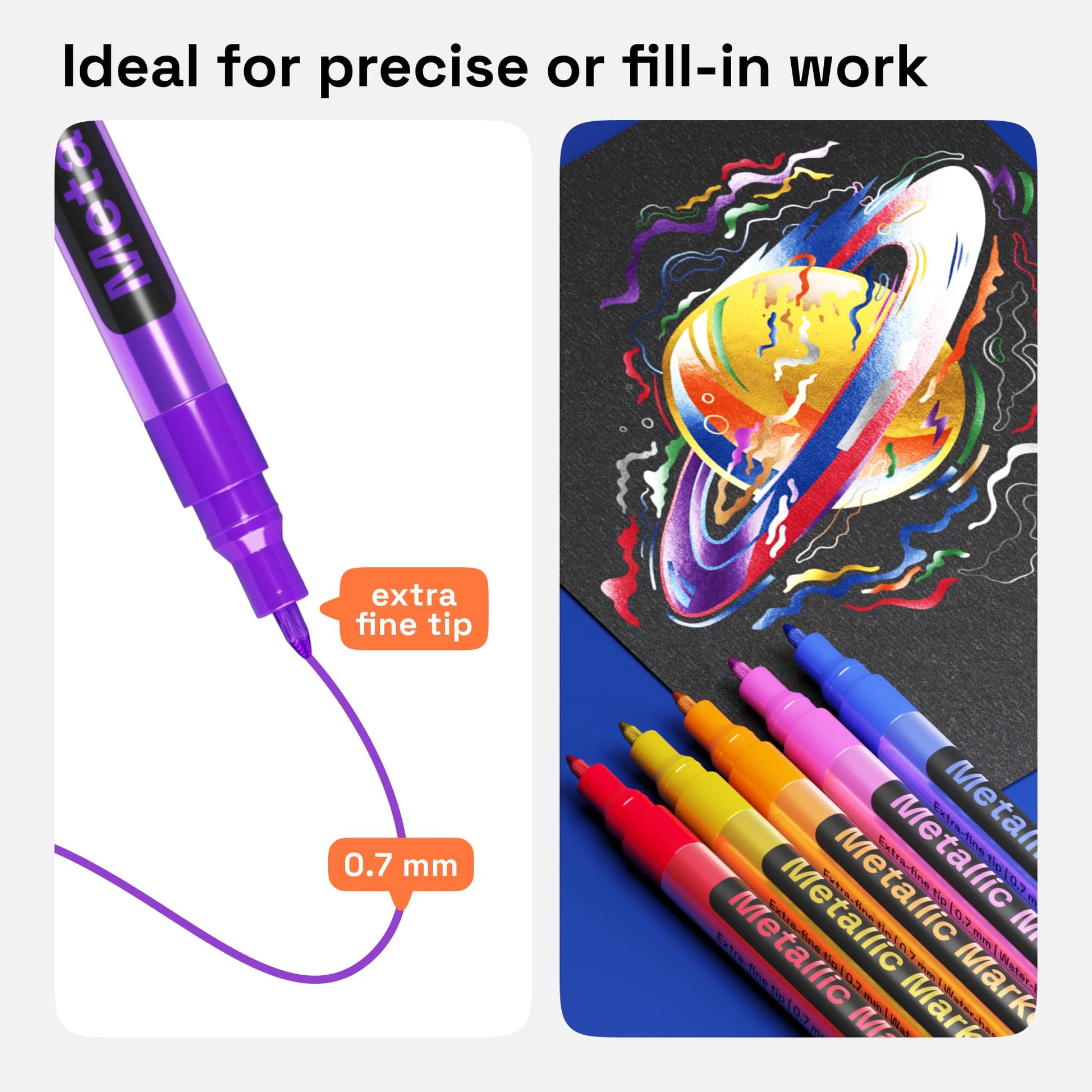 ARTISTRO - Bolígrafos metálicos para pintura de roca, piedra, cerámica, vidrio, madera, tela, guijarros, diarios de álbumes de recortes, álbumes de fotos, tarjetas Juego de 12 marcadores de pintura