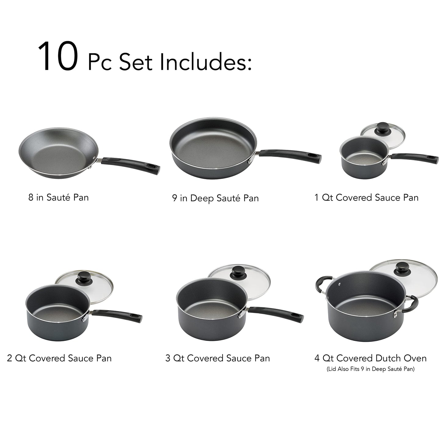 Batería de Cocina Primaware Tramontina, Aluminio, Antiadherente, Incluye 10 Piezas, Color Gris modelo 80119-542