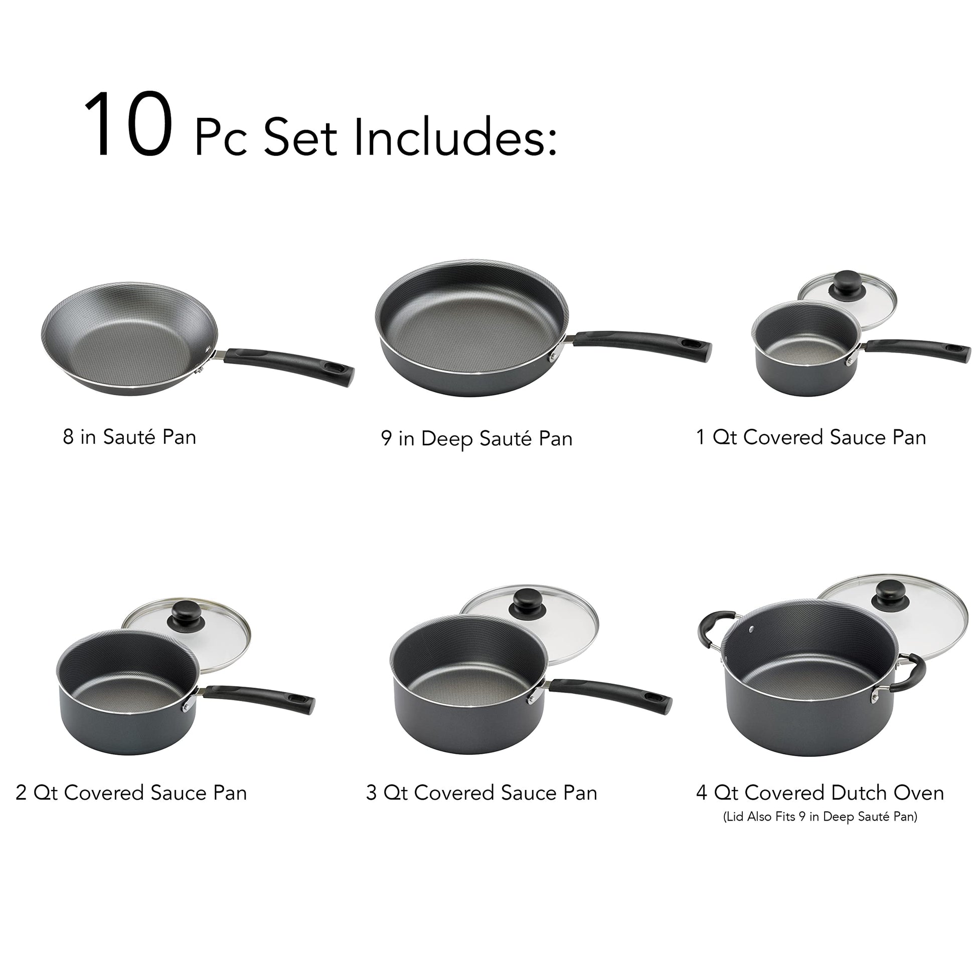 Batería de Cocina Primaware Tramontina, Aluminio, Antiadherente, Incluye 10 Piezas, Color Gris modelo 80119-542