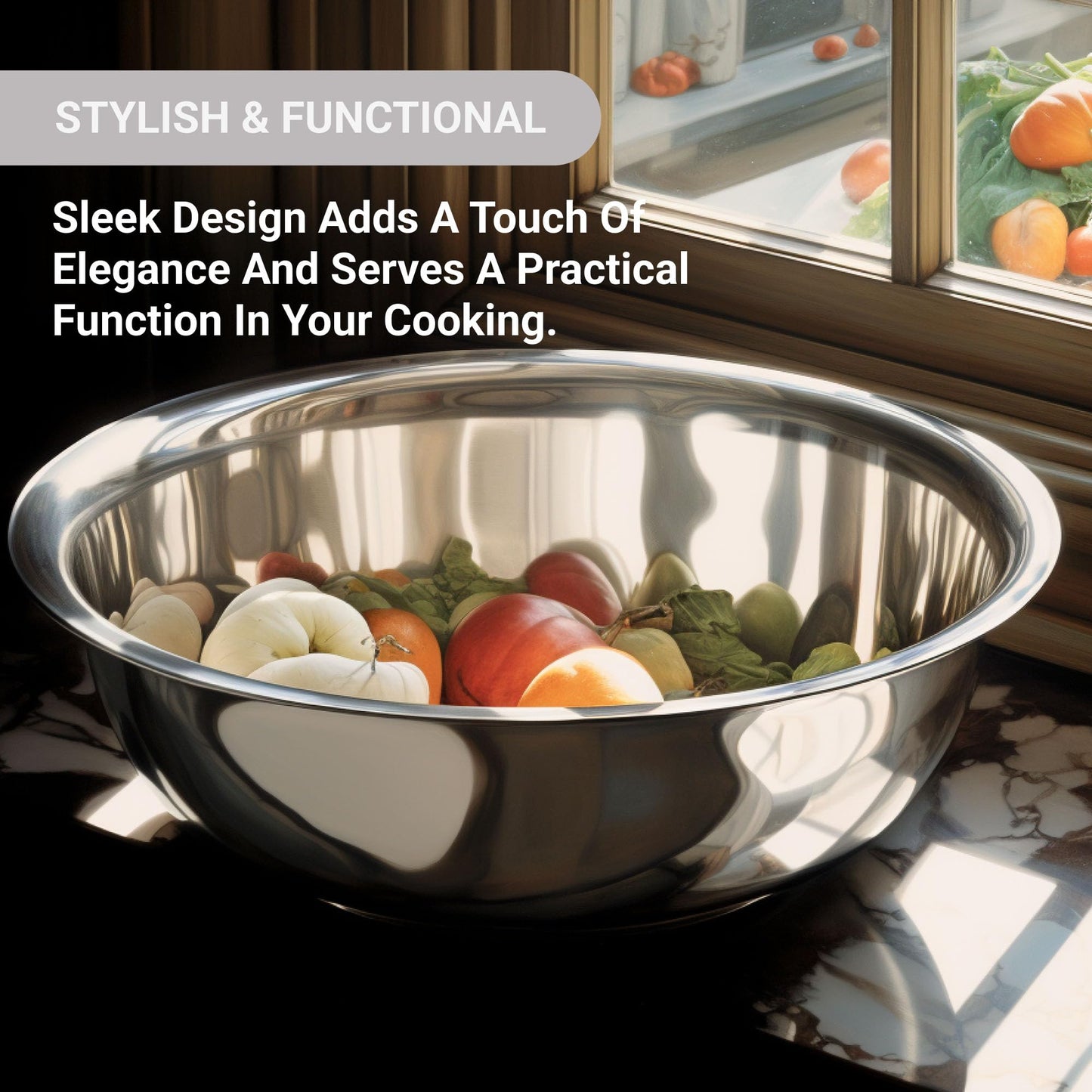 Tazón para Mezclar American Metalcraft Acero Inoxidable Plata 16 Pulgadas 13 Cuartos de Galón