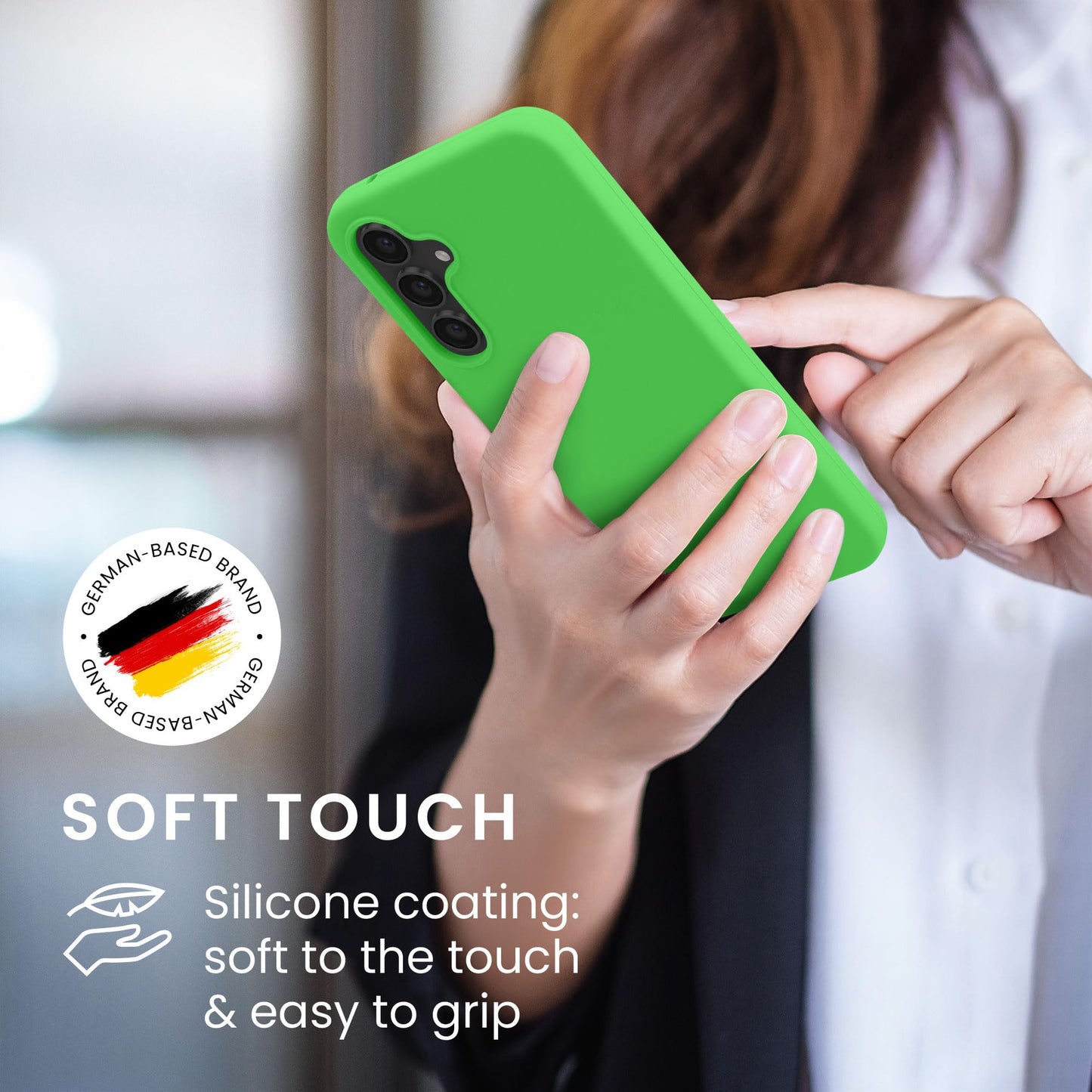 kwmobile Carcasa Compatible con Samsung Galaxy S23 FE Funda - Case TPU y Silicona antigolpes - Apto Carga inalámbrica - Verde Lima