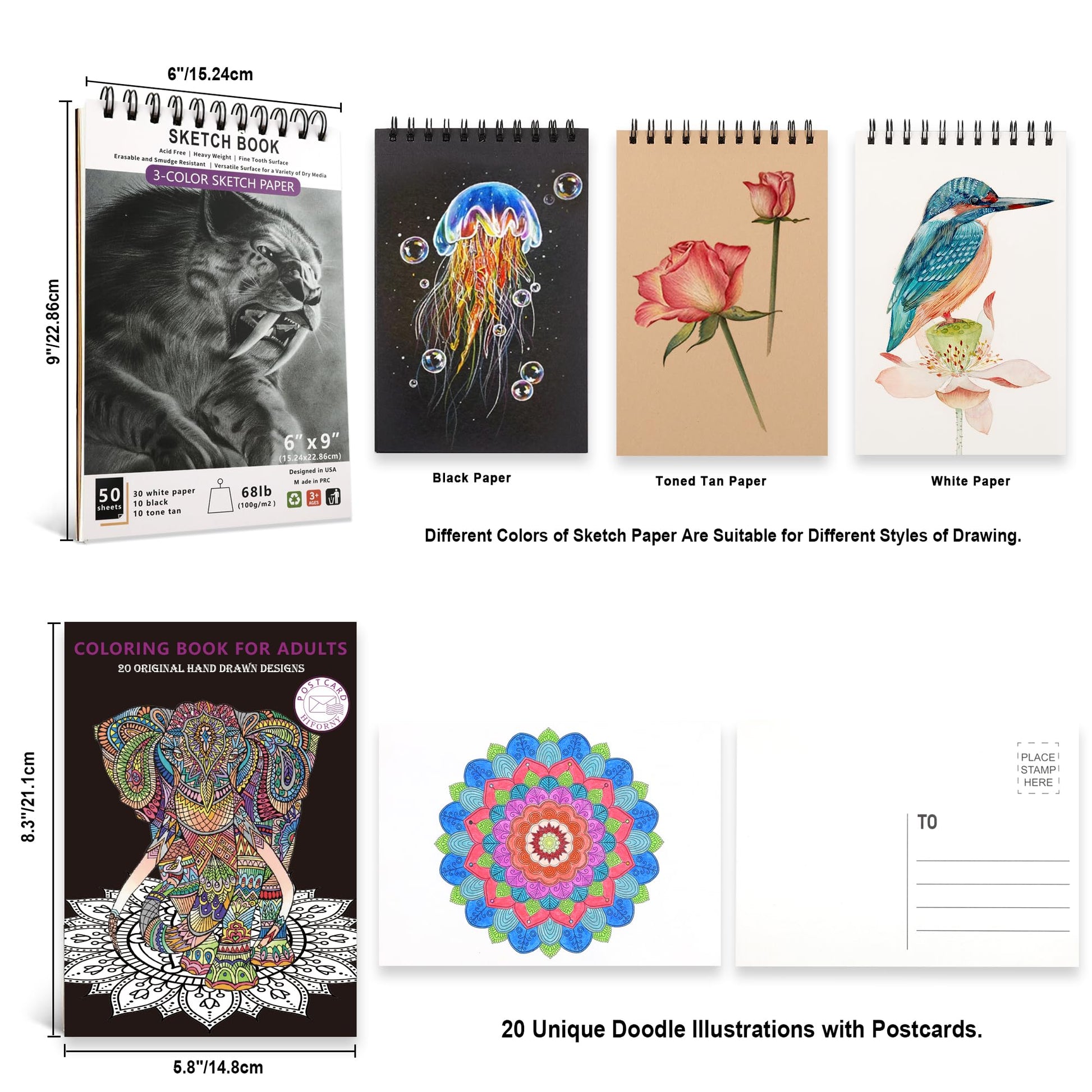 HIFORNY - Juego de 80 lápices de colores para adultos, 72 colores con extras, núcleo suave de artistas, lápices de dibujo, suministros de manualidades para adultos