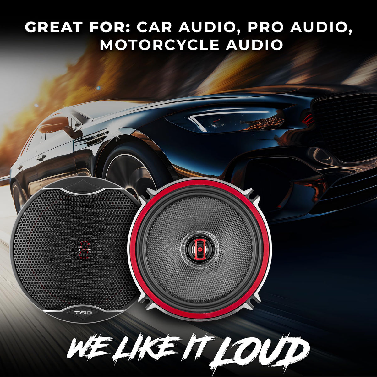 Altavoces de Alta Calidad DS18 Cromados Diseño Compacto 800 Watts juegos de 2