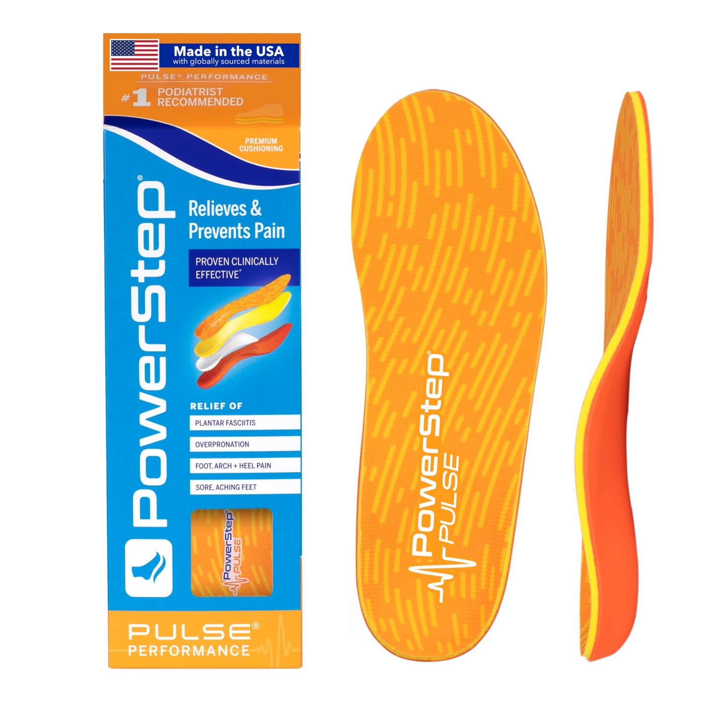 Plantilla Ortótica PowerStep Pulse Performance Azul para Hombre y Mujer