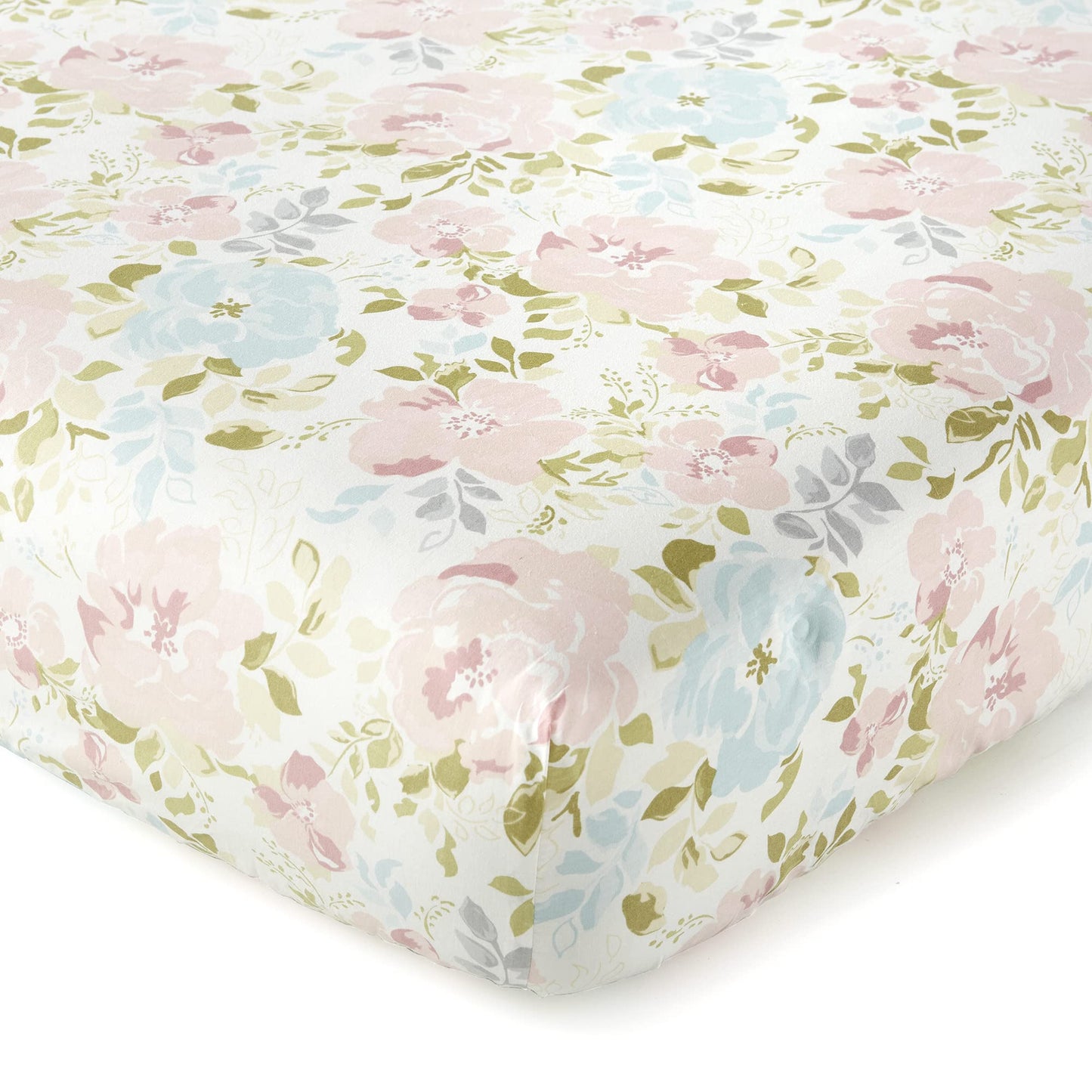 Levtex Baby Nest & Nod Amelia - Juego de ropa de cama de 3 piezas, algodón, color rosa (colcha, volante, sábana bajera para cuna)