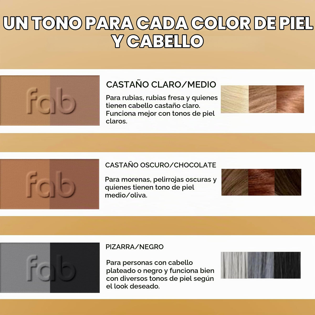 Kit Profesional para Cejas Fab Brows Duo – Polvo para Cejas Chocolate, Plantillas, Brocha y Espejo | Maquillaje de Cejas a Prueba de Agua y Larga Duración