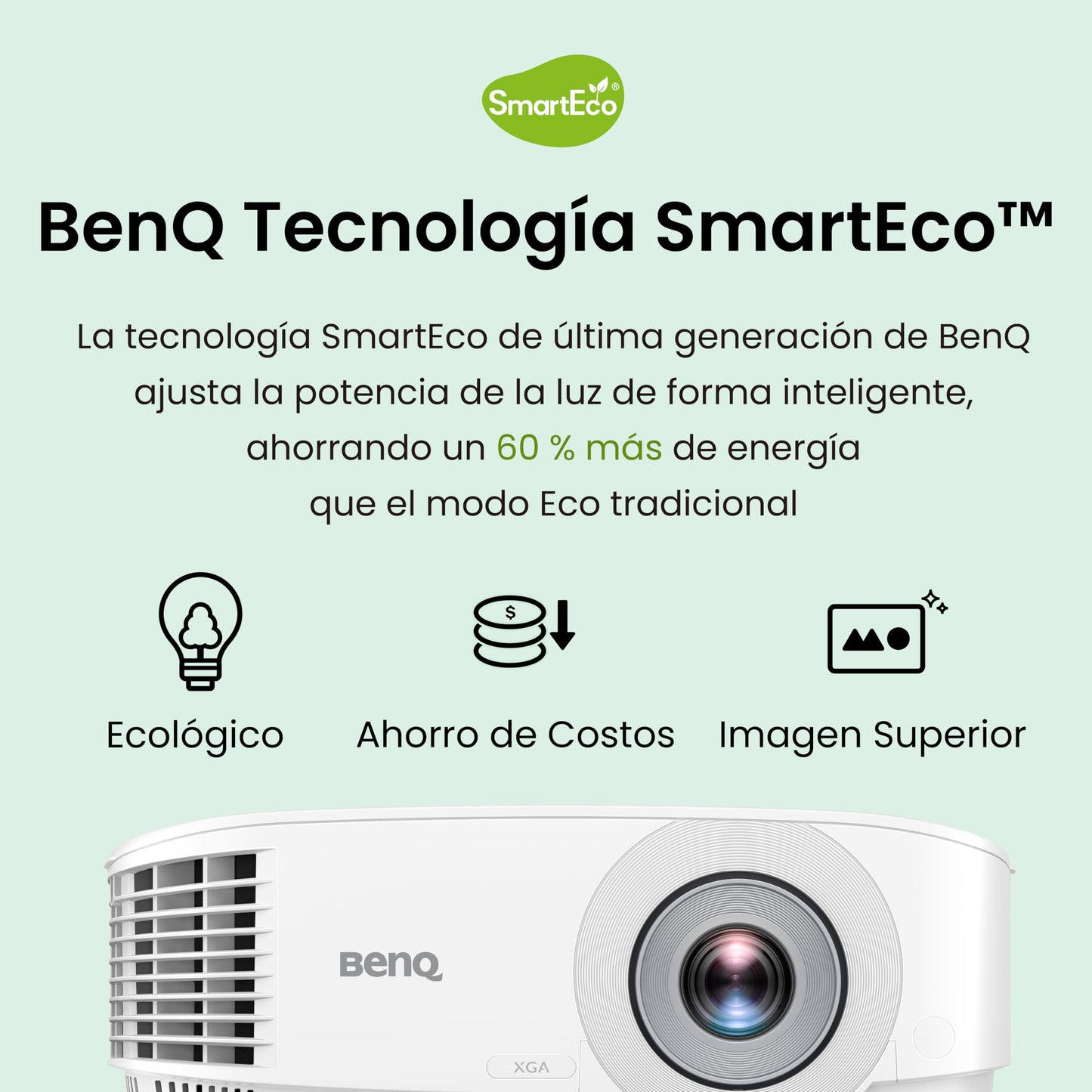 BenQ MX560C XGA Proyector de negocios y educación, DLP, 4000 lúmenes ANSI, alta relación de contraste 20000:1, HDMI, USB-A, hasta 15000 horas de vida extra larga, altavoz de 10 W, capacidad 3D, blanco
