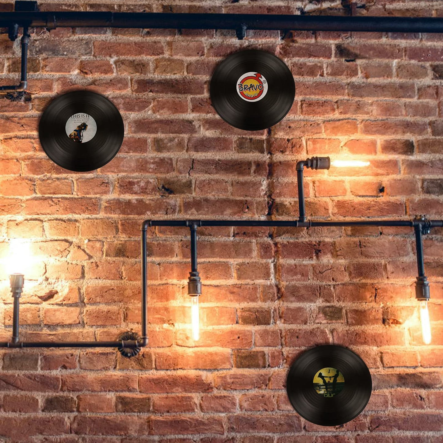 Haiabei - 24 discos en blanco de 12 pulgadas, discos falsos clásico, decoración de Hip Hop Rock de los años 70, 80, 90, decoración retro para el hogar, estudio, habitación y pared estética