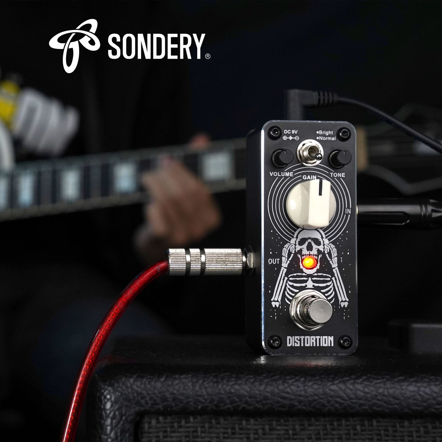 Pedal de Distorsión Sondery Brillante y Normal Sonido Clásico Británico años 70-80 para Guitarras Eléctricas