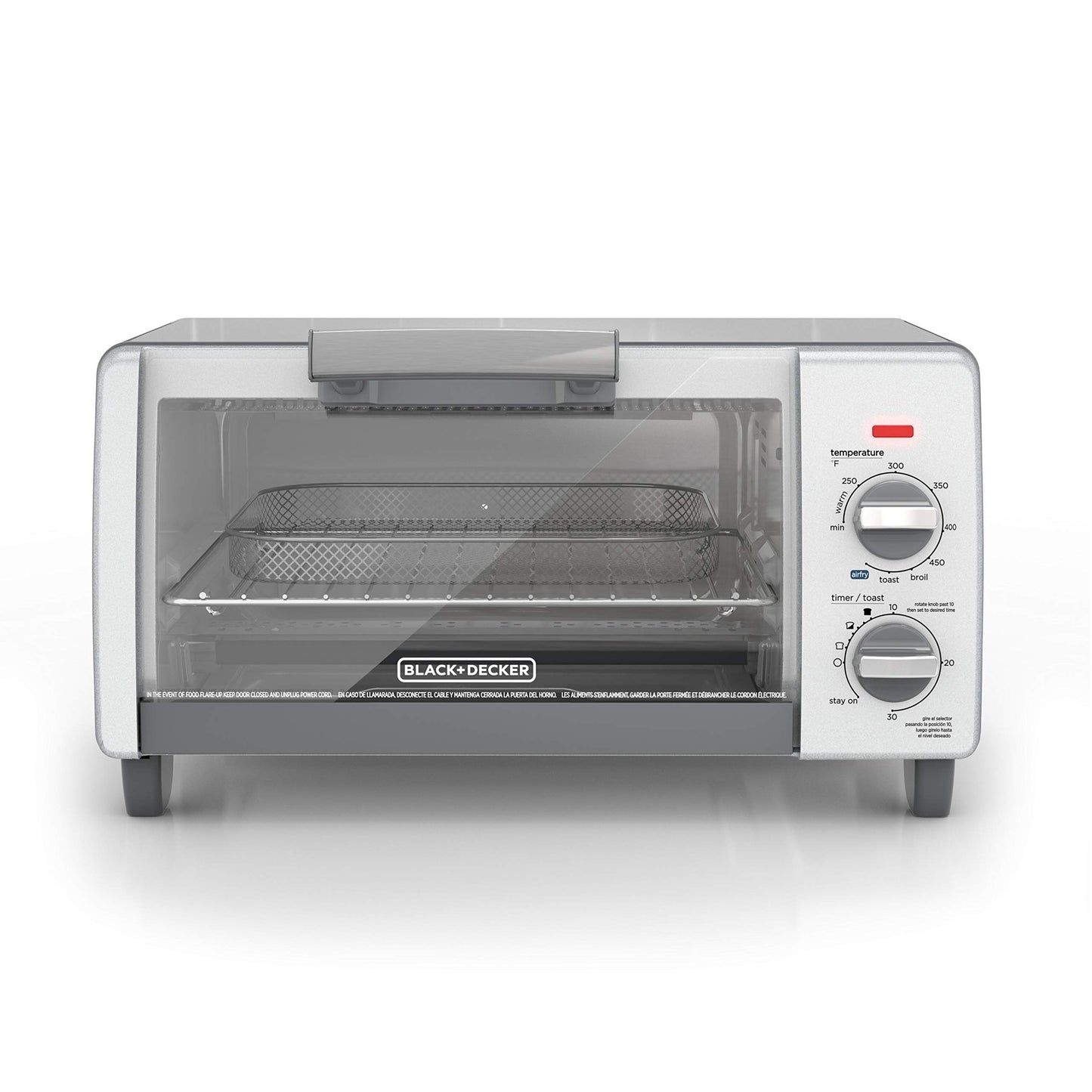 BLACK+DECKER TO1785SG - Tostador de 4 rebanadas, color gris