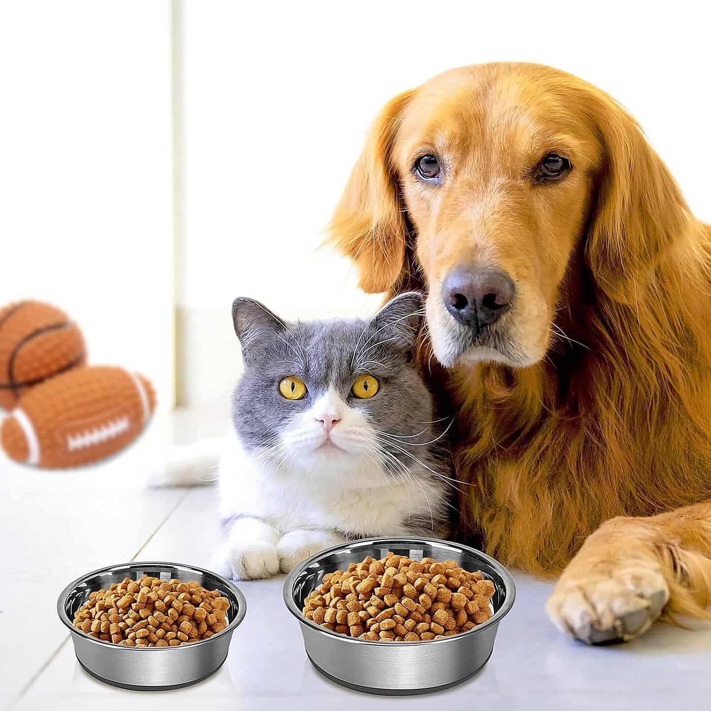 Tazón de Acero Inoxidable TEZXSAEW Gris Diferenciador para Perros y Gatos