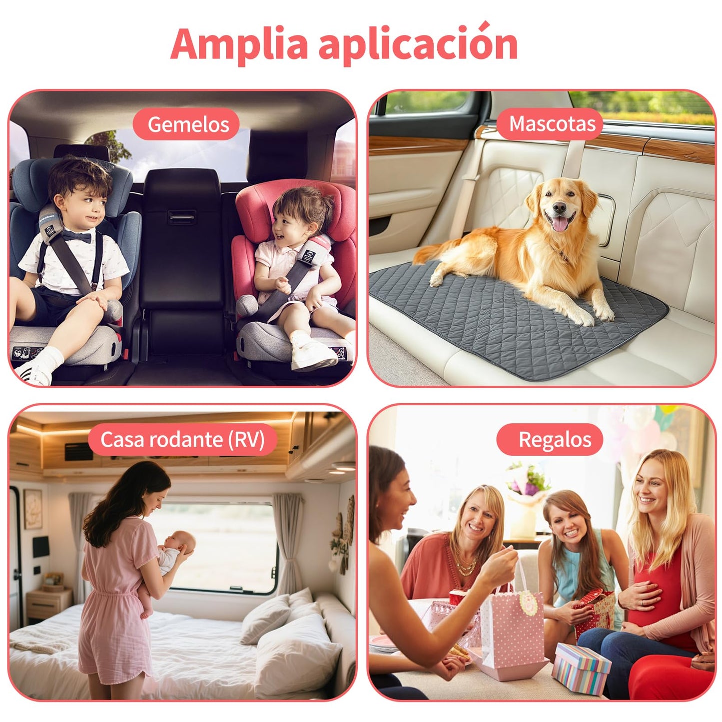 Muja Cámara Coche Bebé Asiento Trasero, Pantalla HD de 7 Pulgadas 1080p, El Coche con 2 Cámaras Giratorias de 360°, Lente Gran Angular de 150°, Visión Nocturna, Garantizar la Seguridad del Bebé