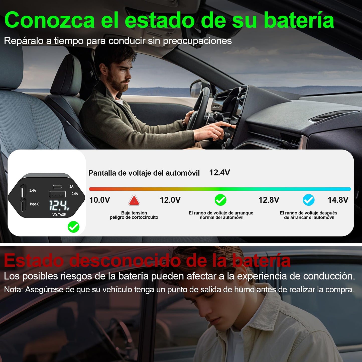 BYASKZIV Cargador para Auto (Negro)