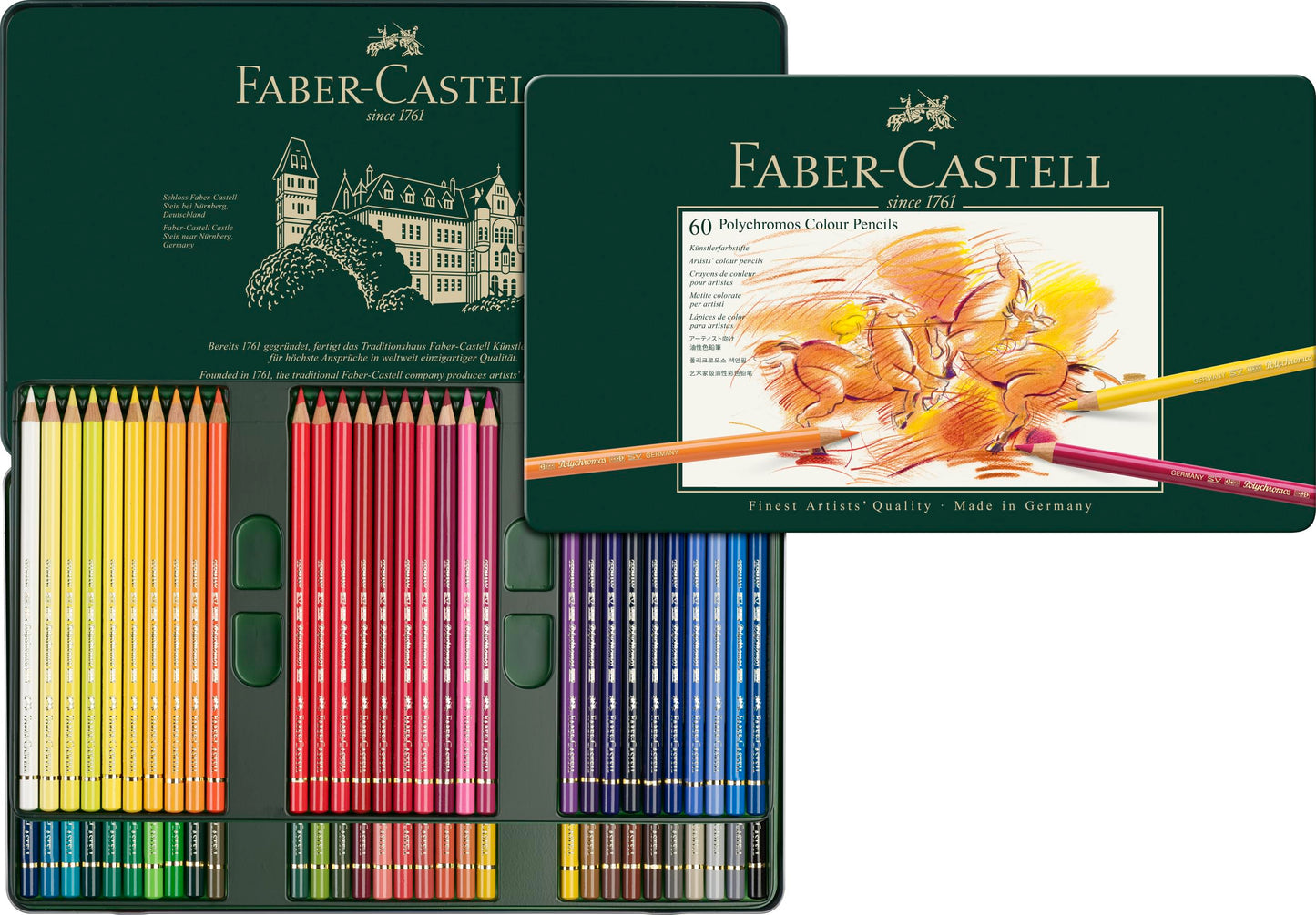 Set de Lápices Polychromos Faber-Castell 60 Colores de Calidad Profesional para Arte