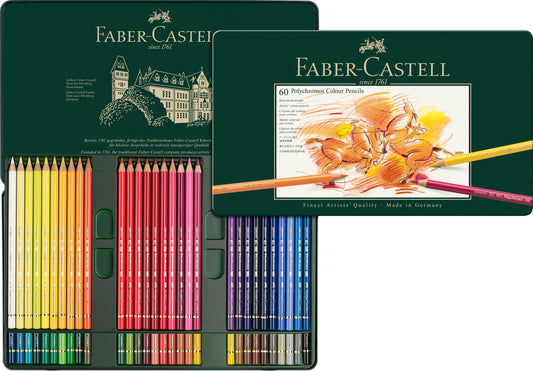 Set de Lápices Polychromos Faber-Castell 60 Colores de Calidad Profesional para Arte