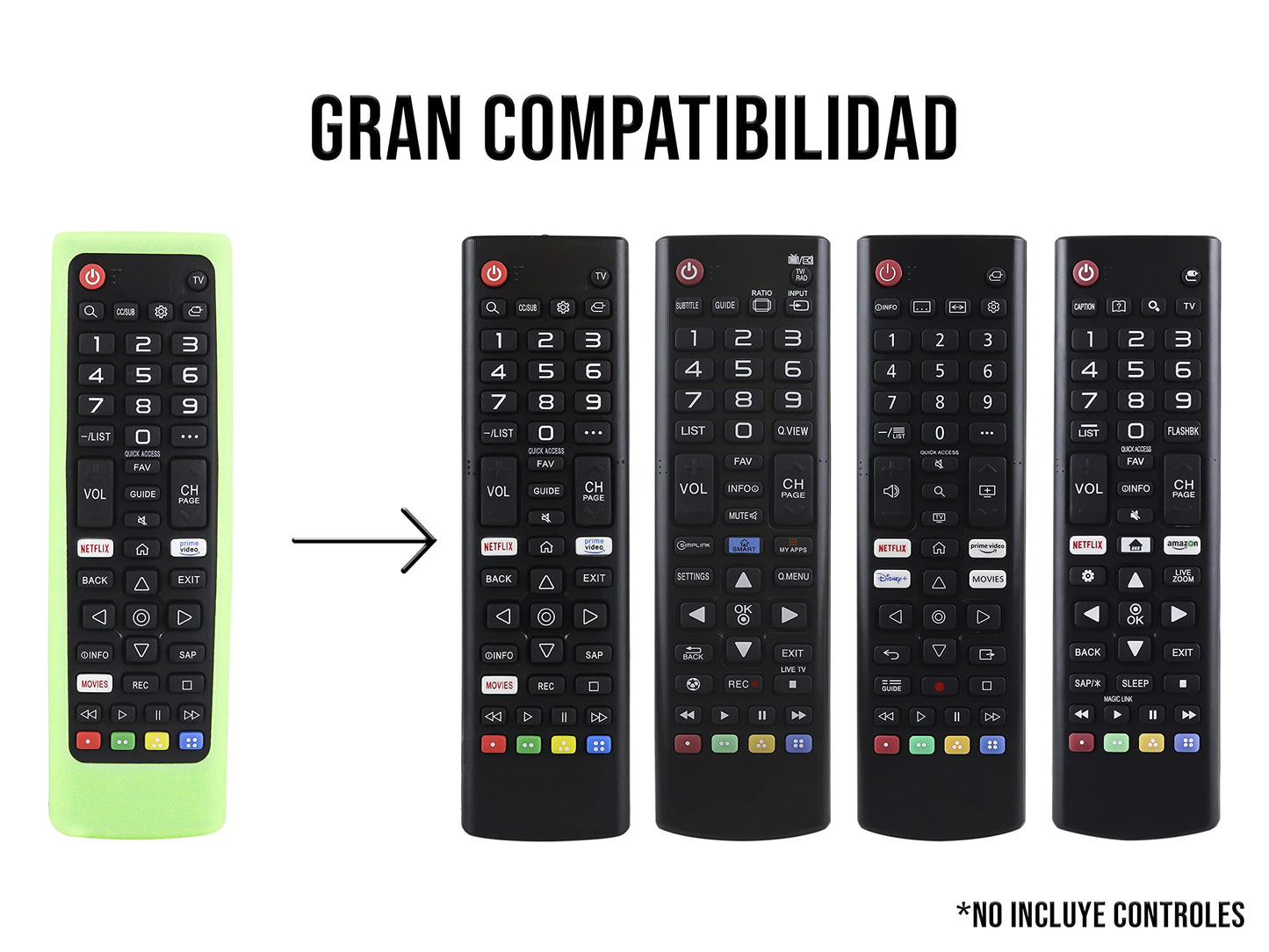 Funda para Control LG AKB75095307 AKB75375604 AKB74915305 Universal a Prueba de Golpes Protectora Silicon Case Protector (Green)