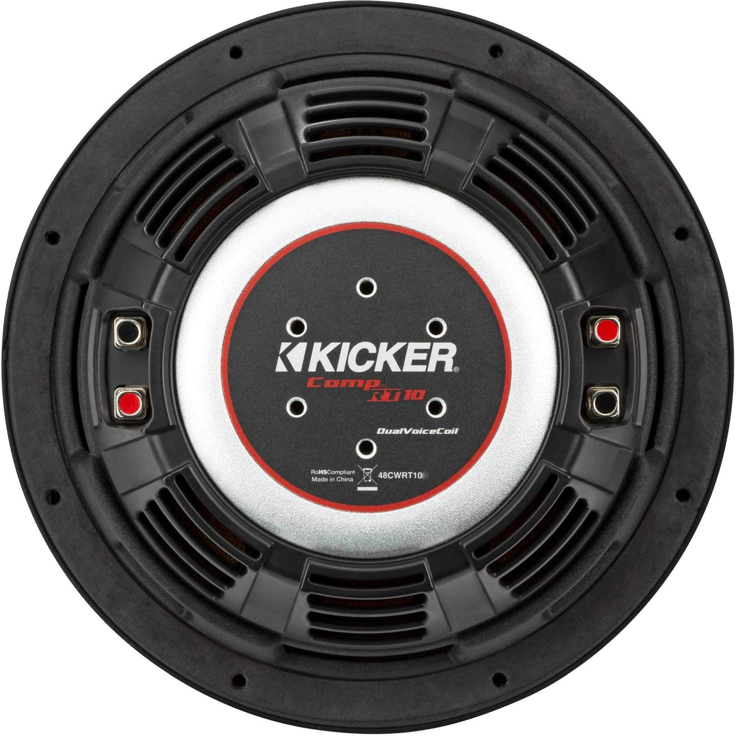 KICKER 48CWRT104 CompRT Subwoofer de 10 pulgadas, DVC, 4 ohmios