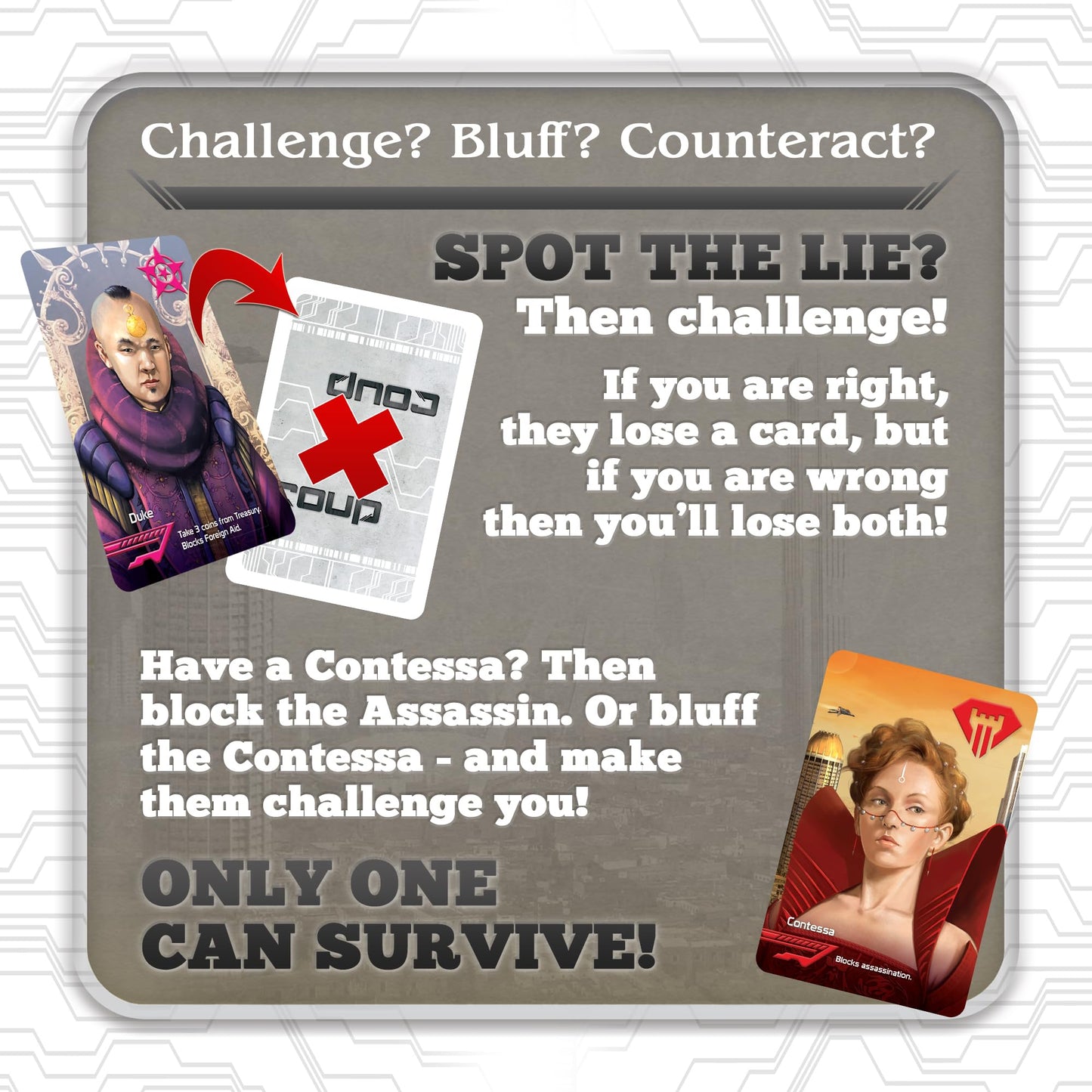 Indie Boards & Cards Juego de Cartas Coup (The Dystopian Universe)