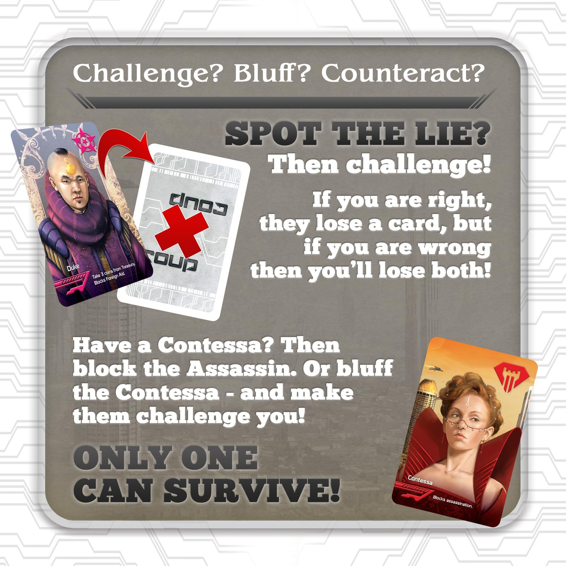 Indie Boards & Cards Juego de Cartas Coup (The Dystopian Universe)