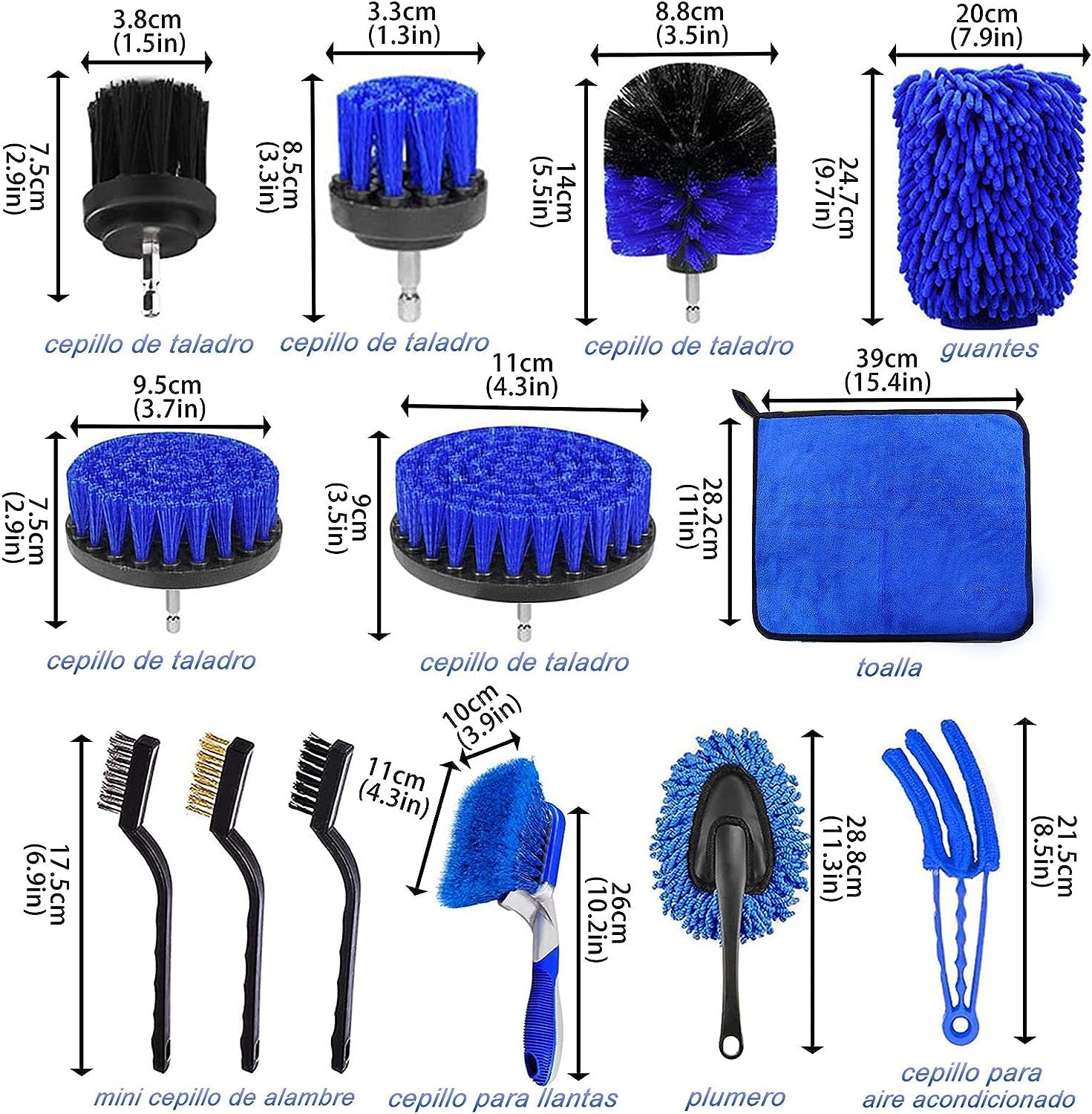 Kit Limpieza Auto TAKAGI 26 Piezas Profesional para Lavado Interior y Exterior Vehículos