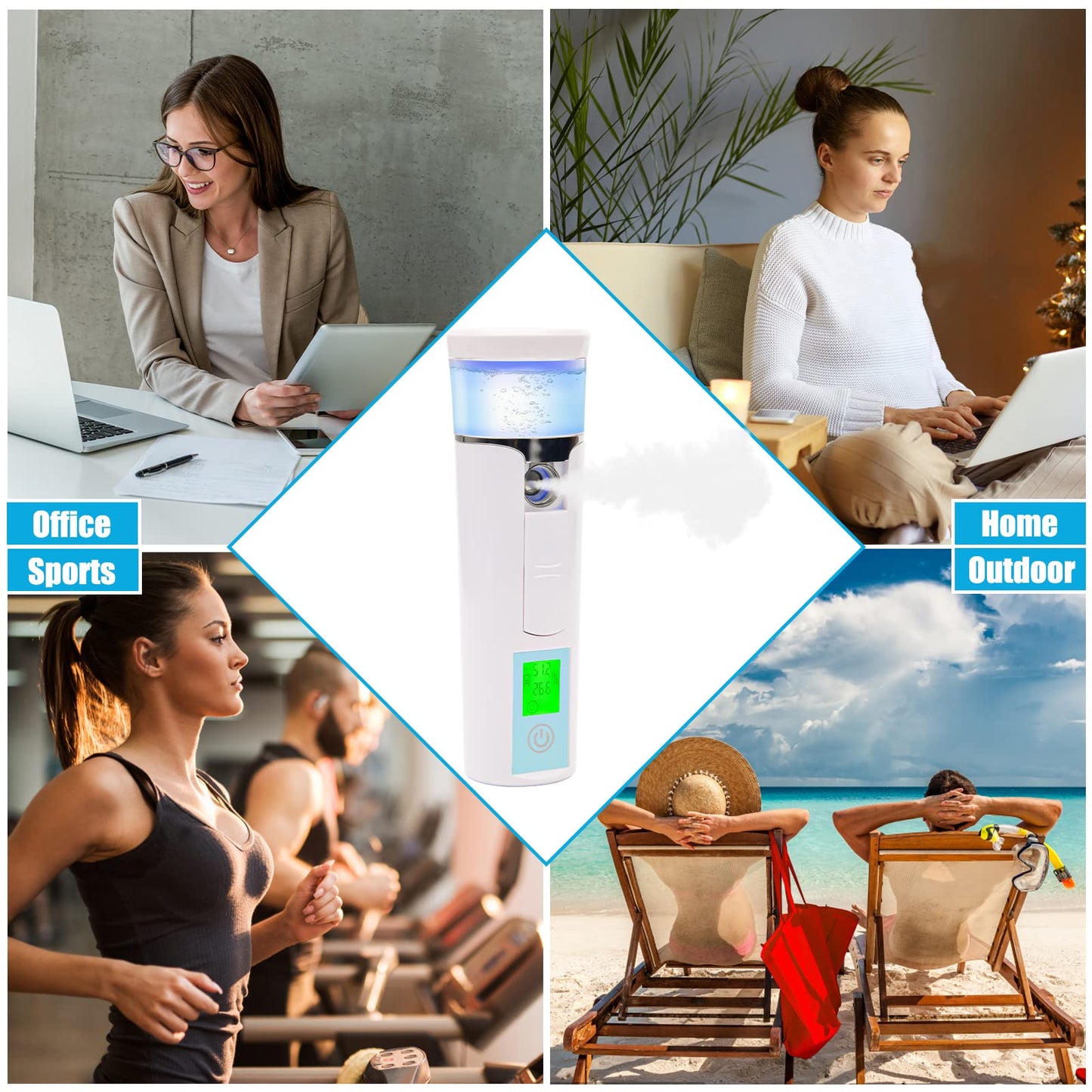 Nano Facial Mister, Mini vaporizador facial, práctico pulverizador de niebla hidratante, extensiones de pestañas atomizadoras, vapor de cuidado de la piel, recargable por USB