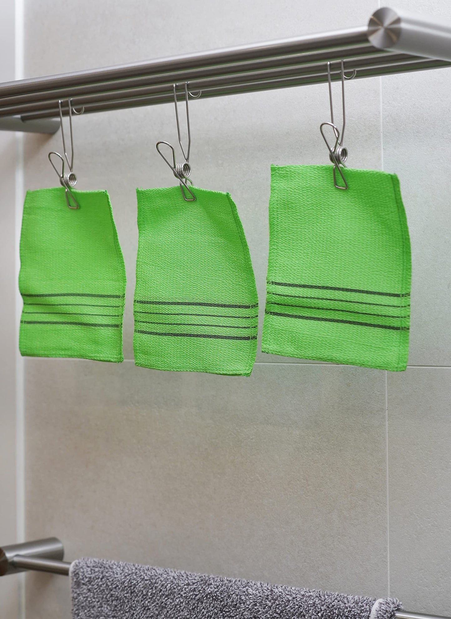 Sofrien New Korean - Guantes de toalla exfoliantes coreanos, toalla de ducha y baño coreana Itaaly (6.29 x 5.3 pulgadas, verde), fabricados en Corea (verde, 30 piezas)