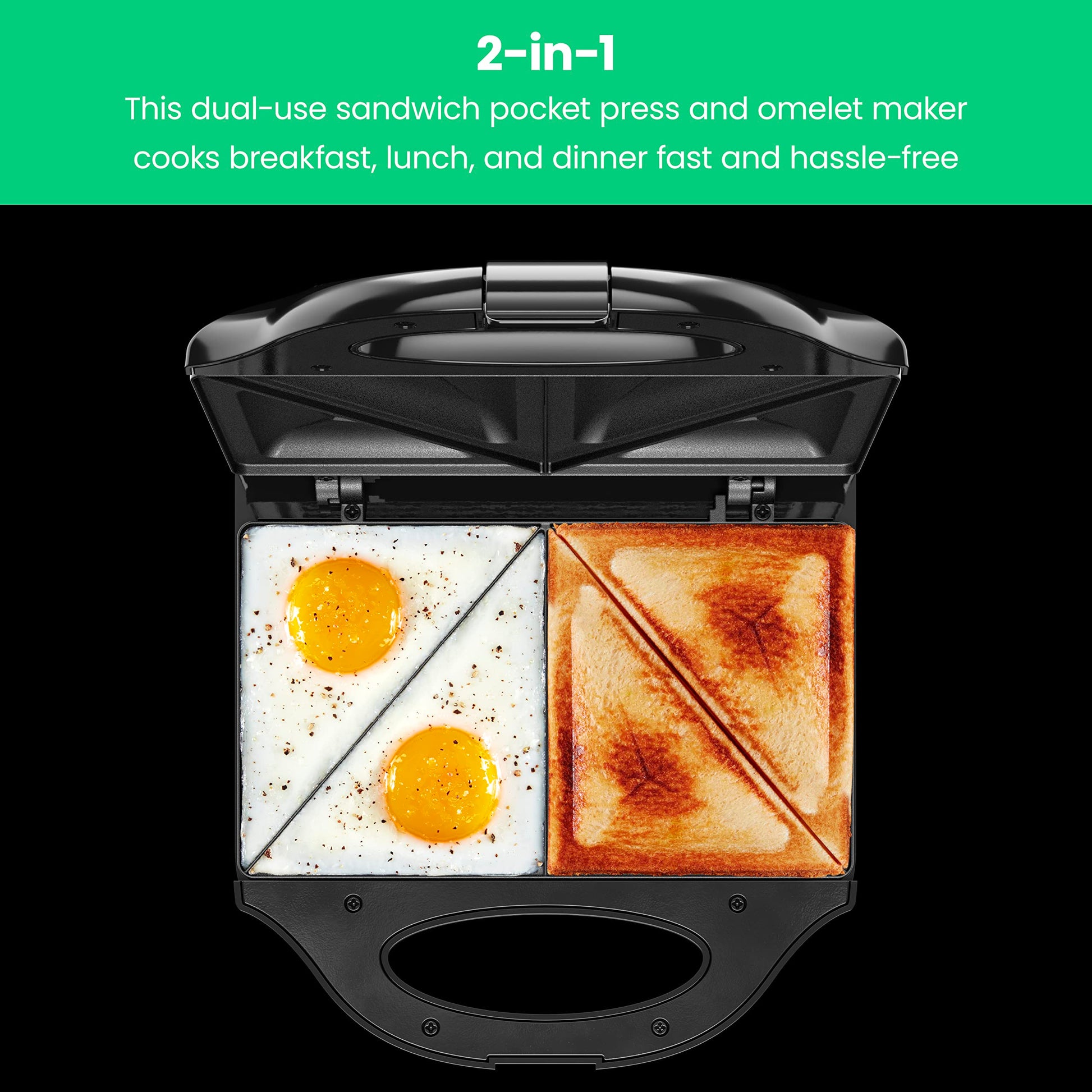 Chefman Sandwichera portátil, compacta, antiadherente, prensa Panini, prensa de sándwich y quesadilla, con luces indicadoras, tapa de bloqueo