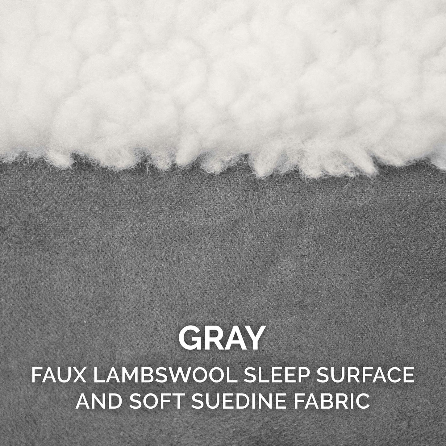 Furhaven Cama para Mascotas para Perros y Gatos, Manta de Sherpa y Gamuza, Cama ortopédica Redonda para Perros, Funda extraíble Lavable a máquina, Gris, 26 Pulgadas
