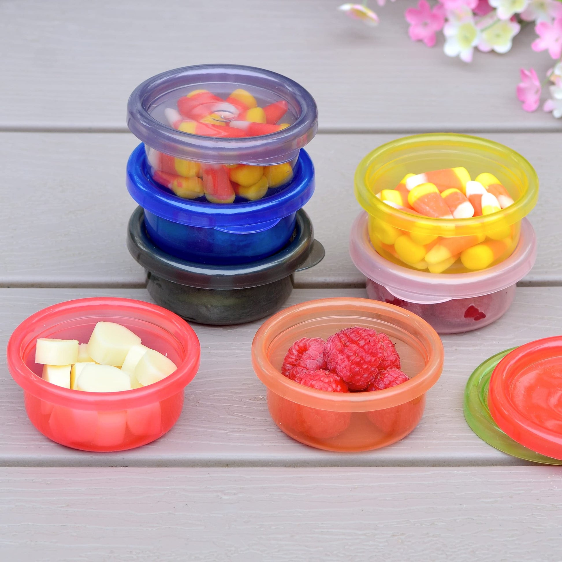 Youngever 9 juegos de almacenamiento de alimentos para bebés, recipientes de plástico para alimentos para bebés (2 onzas)