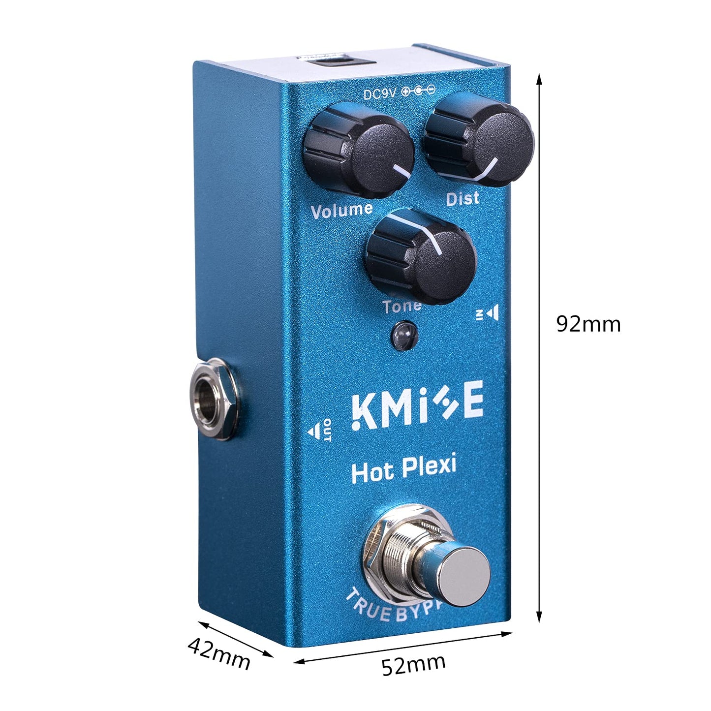 lotmusic Pedal de efectos de guitarra eléctrica Mini tipo único DC 9V True Bypass (Hot Plexi)