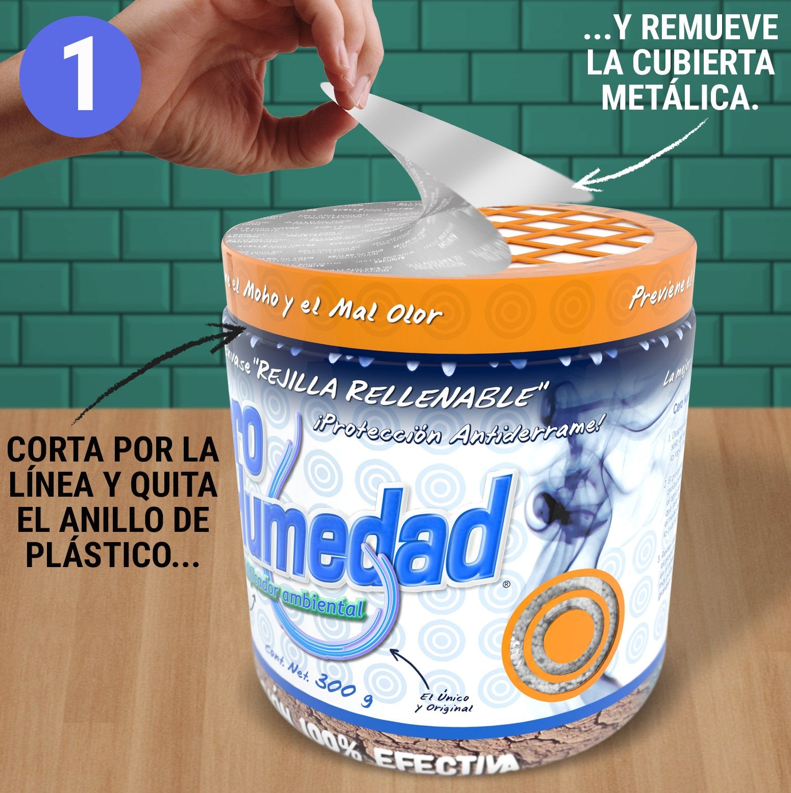 Cero Humedad | Paquete 3 | Incluye 2 Dry Hook de 450 grs. + 2 Rejillas Rellenables de 300 gr. + 1 Deshumidificador natural de 910 g. + 1 Deshumidificador Saquitos + 1 Refrikleen Gratis.