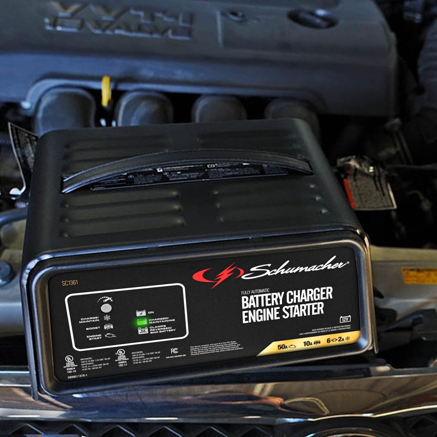 Schumacher SC1361 Cargador/Arrancador Automático 26,10 y 50 Amp 12 Volts., Multicolor