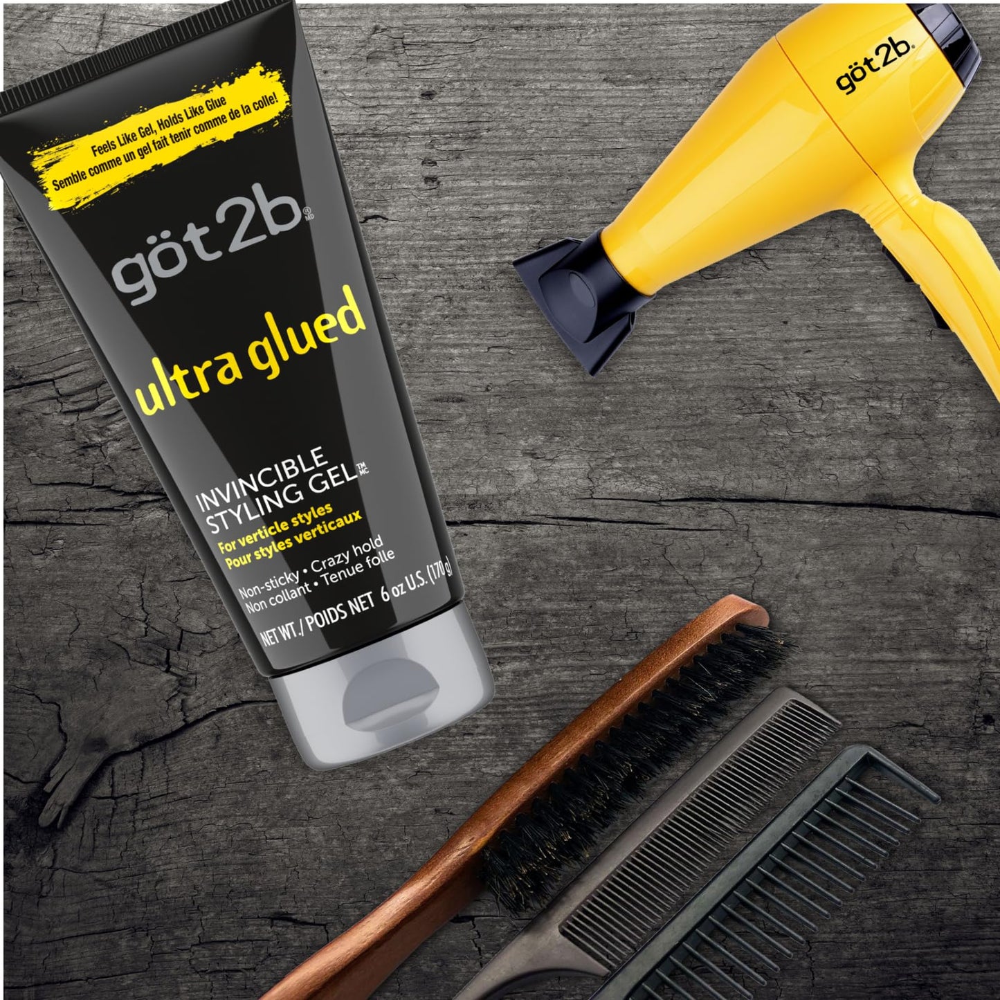 Got2b Gel de peinado invencible ultra pegado, 6 onzas