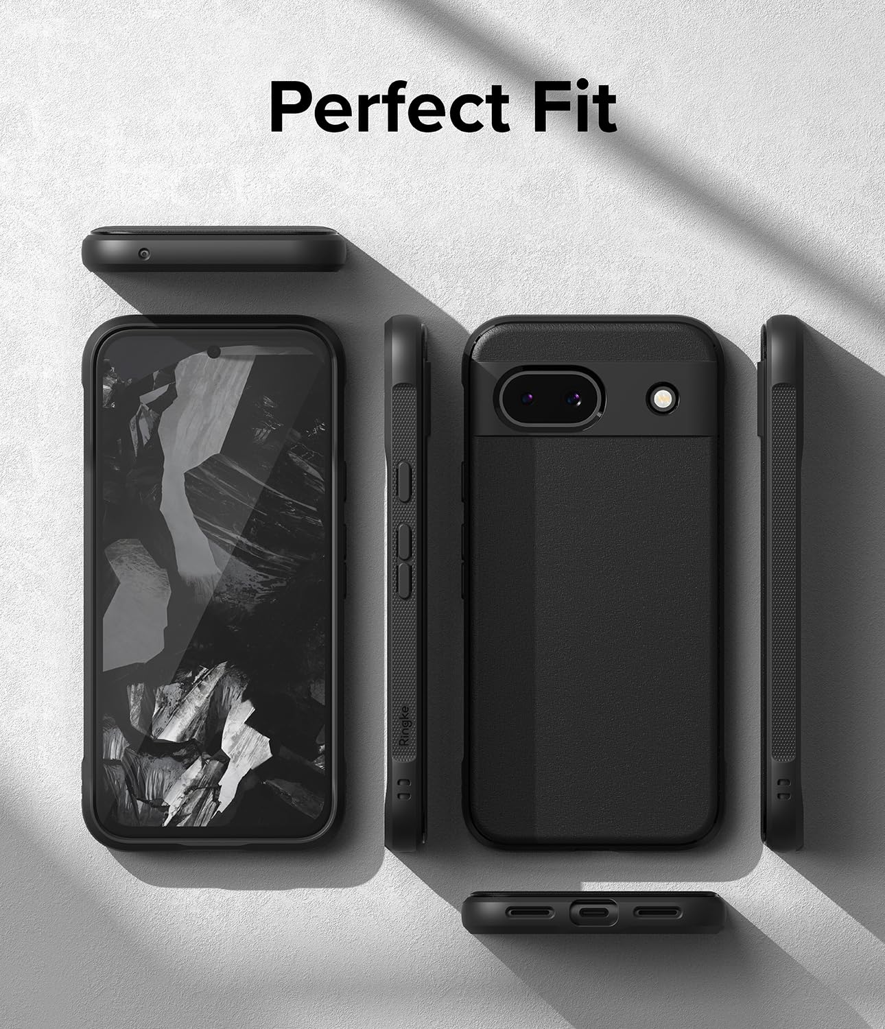 Funda TPU Antideslizante Ringke Onyx Google Pixel 8a Negro con Agujeros para Cuerda