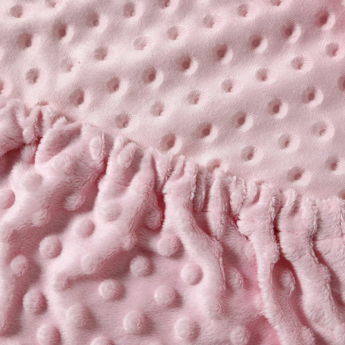 Funda para cambiador de pañales súper suave con lunares de visón transpirable para bebé niño y niña (rosa claro)