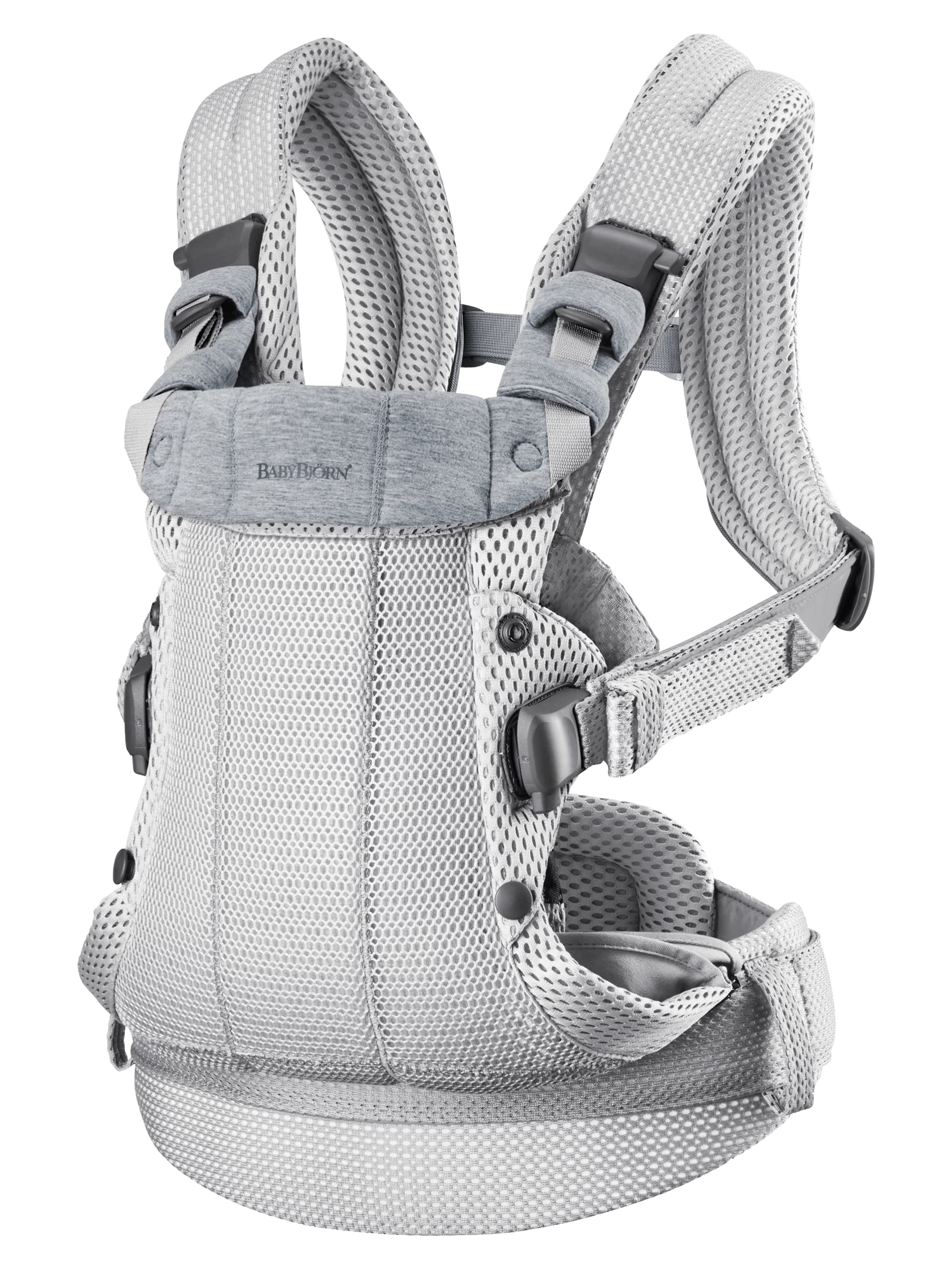 BabyBjörn Canguro Portabebé Harmony, Malla 3D, Plata