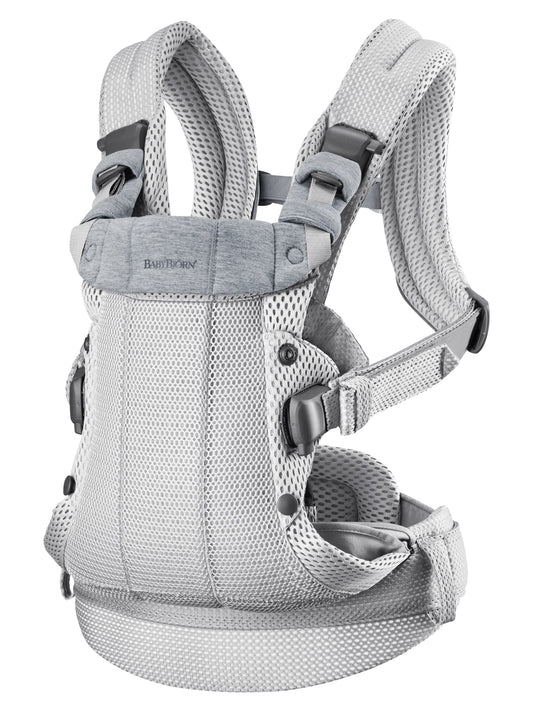 BabyBjörn Canguro Portabebé Harmony, Malla 3D, Plata
