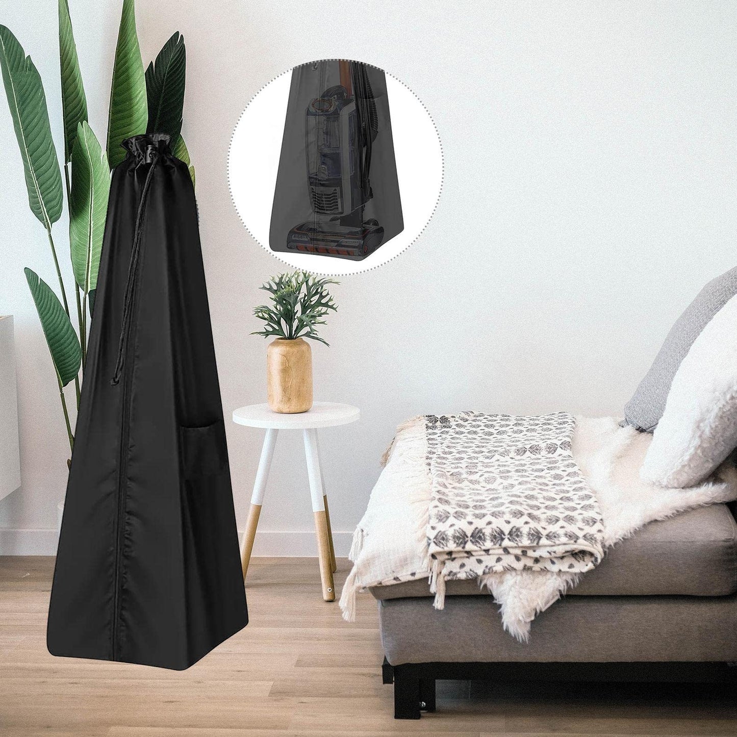 Funda de almacenamiento para aspiradora doméstica – Revestimiento de poliuretano Oxford 420D cubierta protectora para aspiradora vertical, clasificación impermeable, a prueba de polvo, 48.5 x 15 x 15 pulgadas