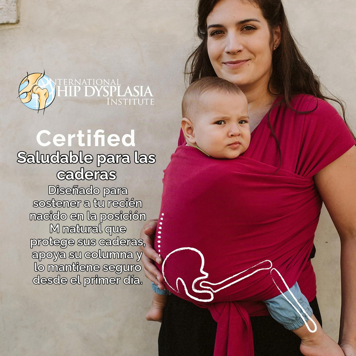 Boba Fular Elástico Portabebé Boba Wrap, para Bebés Recién Nacidos y Niños Hasta 16 Kg (Sangria)
