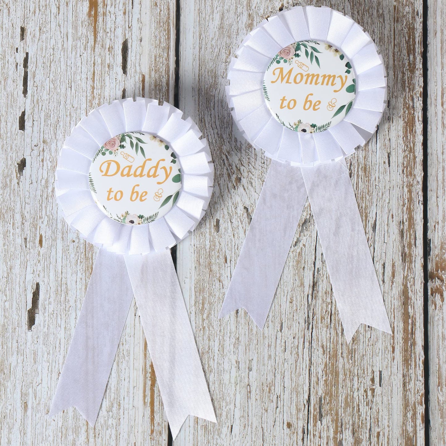 HAPPYLAND Mom to be Neutral Sage Green Pin Set Mommy to be Daddy to be Baby Shower Reveal de género