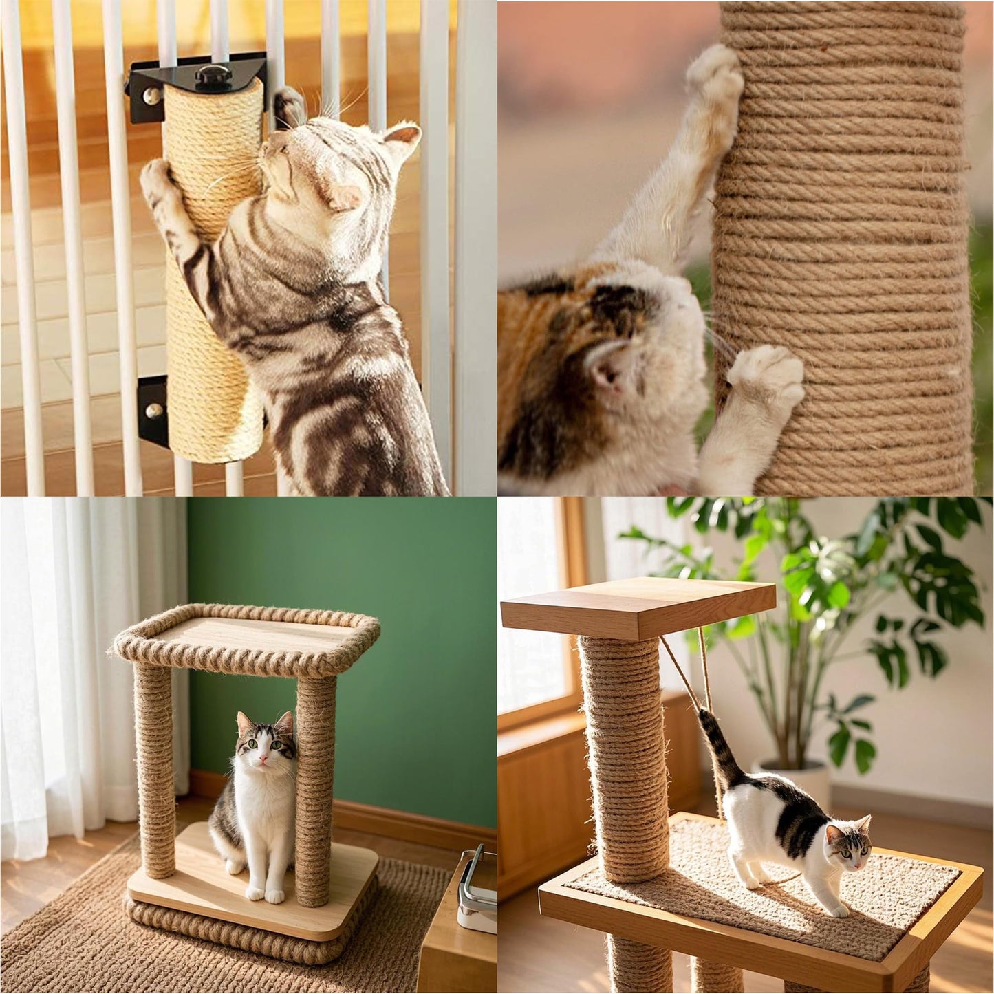 Cuerda de Sisal Natural YUNZJUNLY 100m Trenzada para Rascar Gato