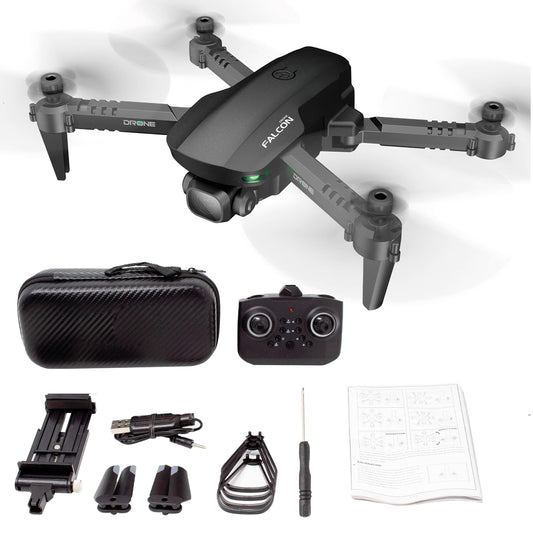 BINDEN - Mini Drone Falcon GD93 Plegable con Cámara 4K HD, WiFi en Tiempo Real, Giro 360°, Regreso a Casa Automático, Luz LED, dron con camara, Compatible con iOS y Android
