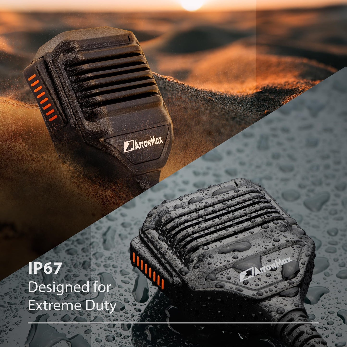 Arrowmax APM450-K2 IP67 - Micrófono de altavoz de hombro impermeable compatible con BaoFeng BTECH UV-5R UV-5RA UV-5RE UV-5R3 BF-F8HP UV-82HP Kenwood Radios de 2 pines NX-1200 NX-1300 NX-P1200 NX-P1300