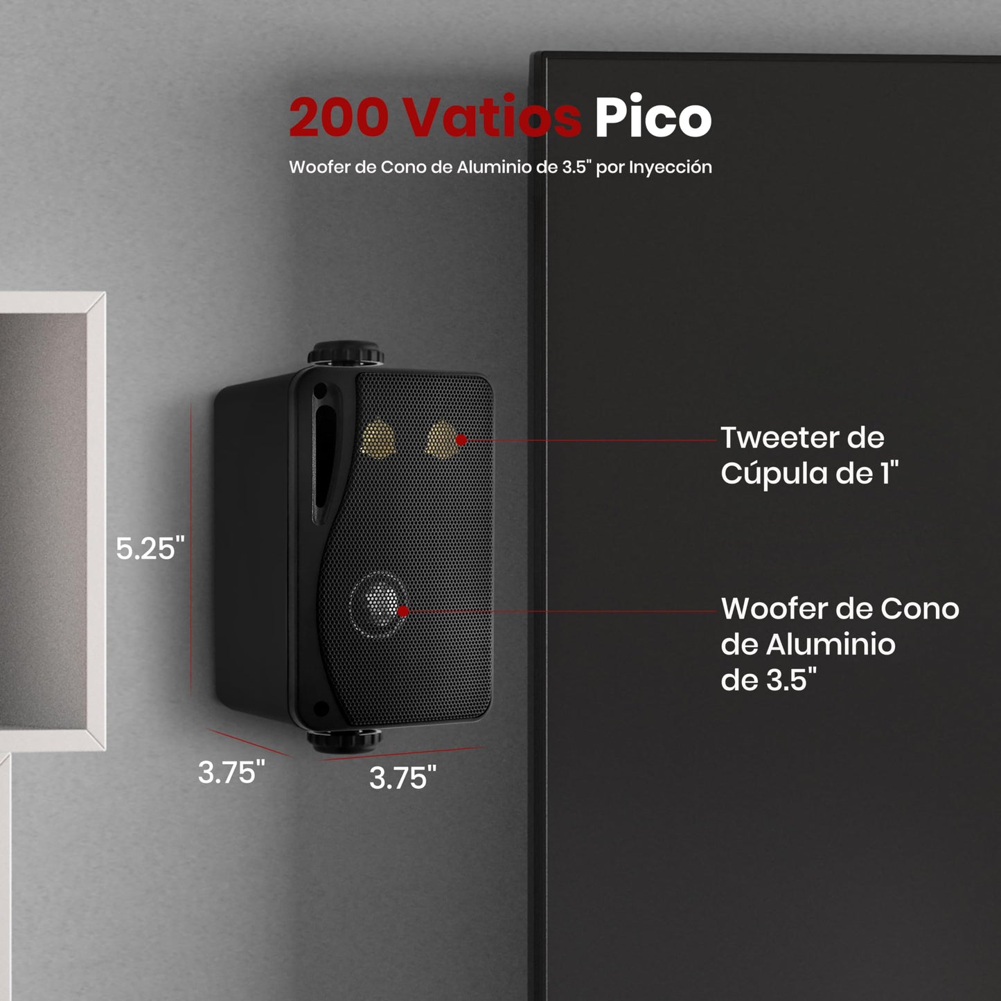 Pyle bocinas para exteriores e interiores 3 vías - 3.5” 200W impermeables grado marino, carcasa ABS resistente, uso en casa, bote, alberca, jardín